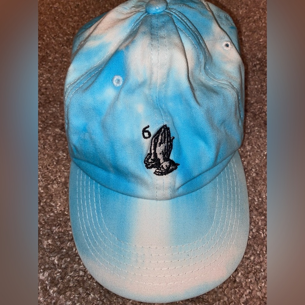 Drake OVO hat cap tie dye blue